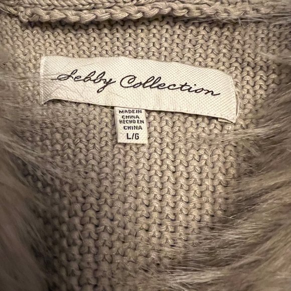 Sebby Collection L Faux Fur Sweater Vest - Picture 2 of 3